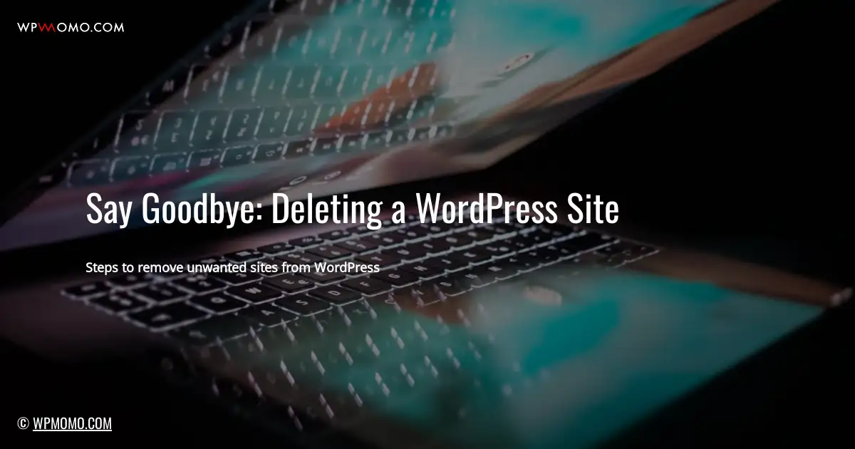 How to delete a site on WordPress